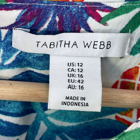 Tabitha Webb Womens 12 Pineapple Tropical Leaf Print Sleeveless Sheath Dress - Picture 3 of 11